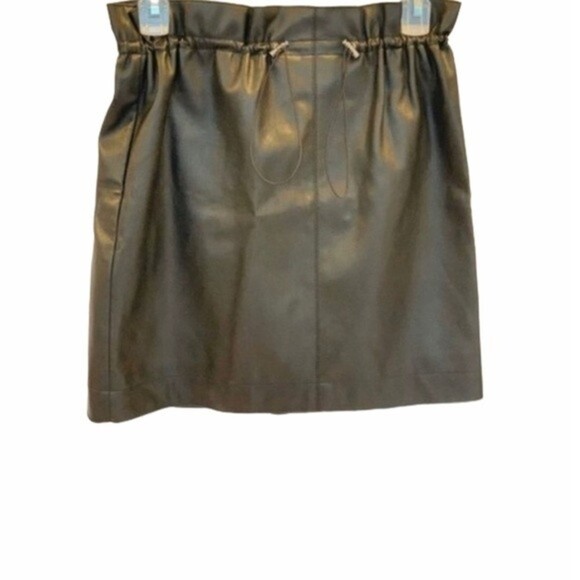 H&M Black Faux Leather Drawstring Skirt - Picture 1 of 5